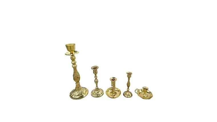 Various, Taper Candle Holder, Metal, Gold/Copper — available to rent from Something Blue