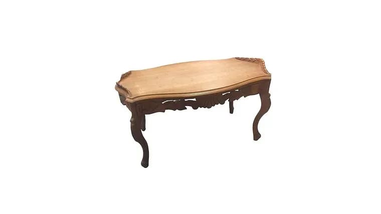 Vintage Brown Oval Table — available to rent from Something Blue