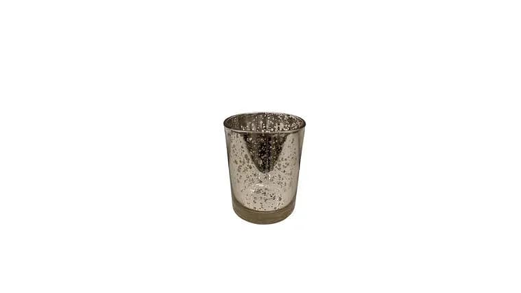 Votive Holder, 2.5", Mercury Glass, Champagne — available to rent from Something Blue