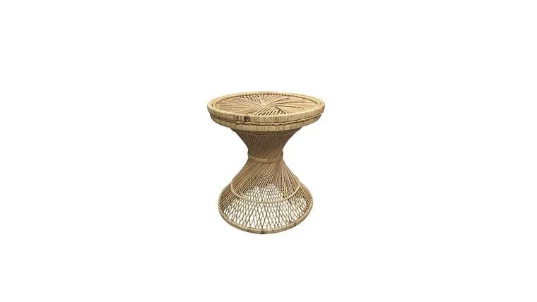Whicker Swirl Side Table — available to rent from Something Blue